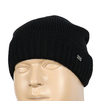 Чоловіча тепла шапка Ellan M: Edem black на кнопці