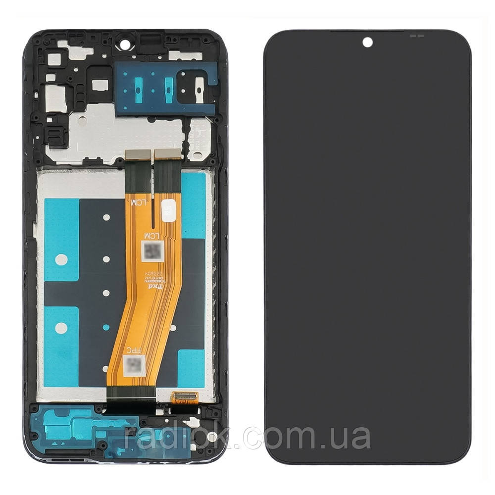 Дисплей для Samsung A145F Galaxy A14 (2023) з чорним тачскрином і корпусною рамкою