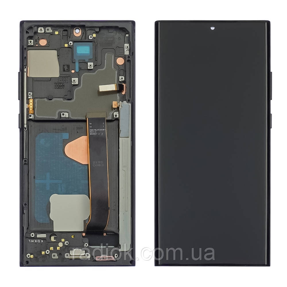 Дисплей для Samsung N985F Galaxy Note 20 Ultra з чорним тачскрином і чорною корпусною рамкою OLED