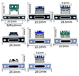 Гніздо Type-C для врізки в корпус (чорний), фото 4
