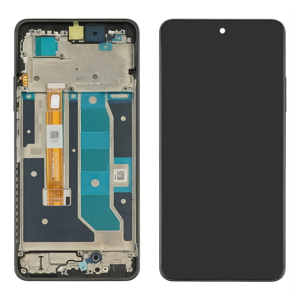 Дисплей для Realme C67 (4G) з чорним тачскрином і корпусною рамкою, фото 1