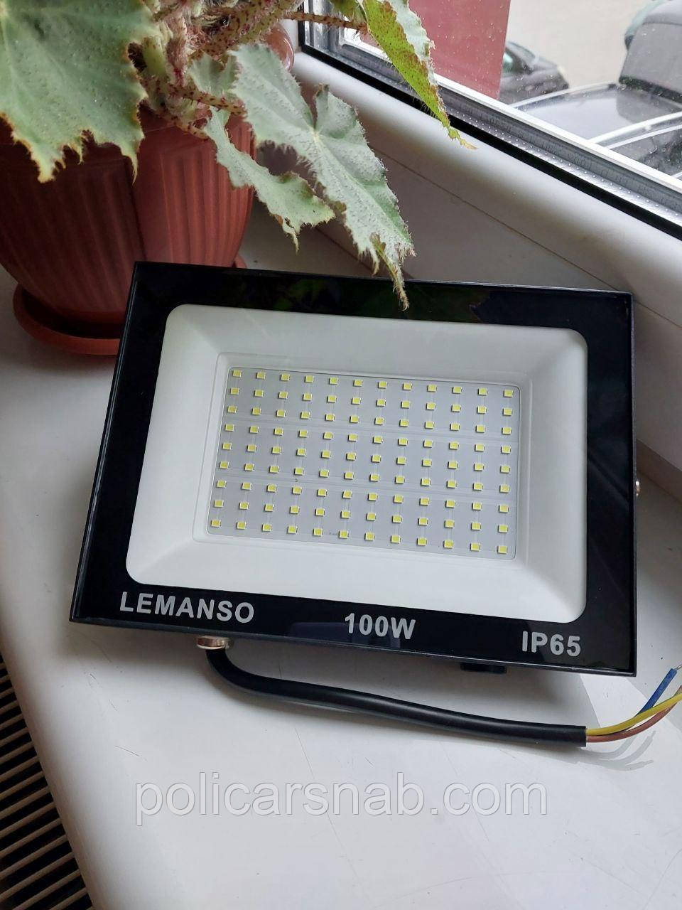 Прожектор світлодіодний Нептун LMP103-100 LEMANSO 100W 6500K IP65 6000Lm вуличний світильник LED освітлення