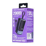 Power bank Remax RPP-59 20000 mAh 65 W+60 W PD+QC + кабель Type-C/Lightning сірий, фото 4