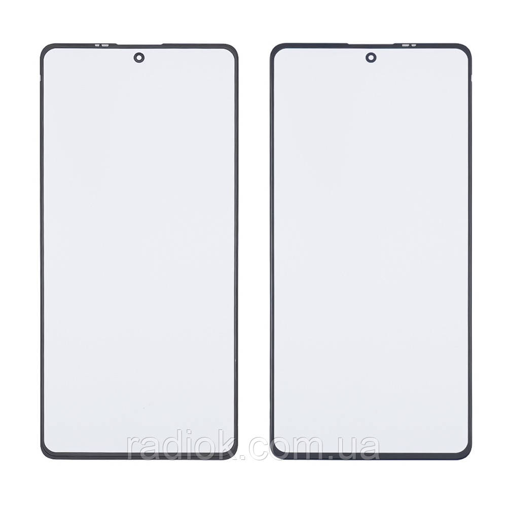 Скло тачскрину з OCA-плівкою для Xiaomi Poco X5 Pro (5G) чорне з олеофобним покриттям, загартоване