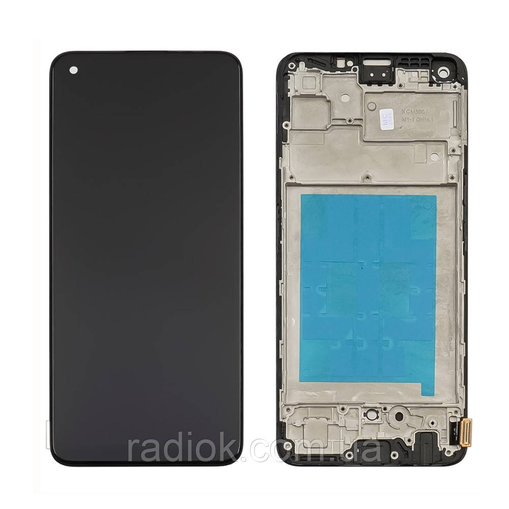 Дисплей для Realme 7 Pro з чорним тачскрином і корпусною рамкою IPS