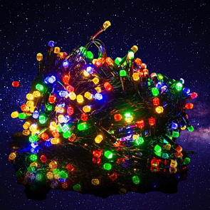 Гірлянда нитка "Кристал"світодіодна 500 LED чорний провід колір Різнокольоровий