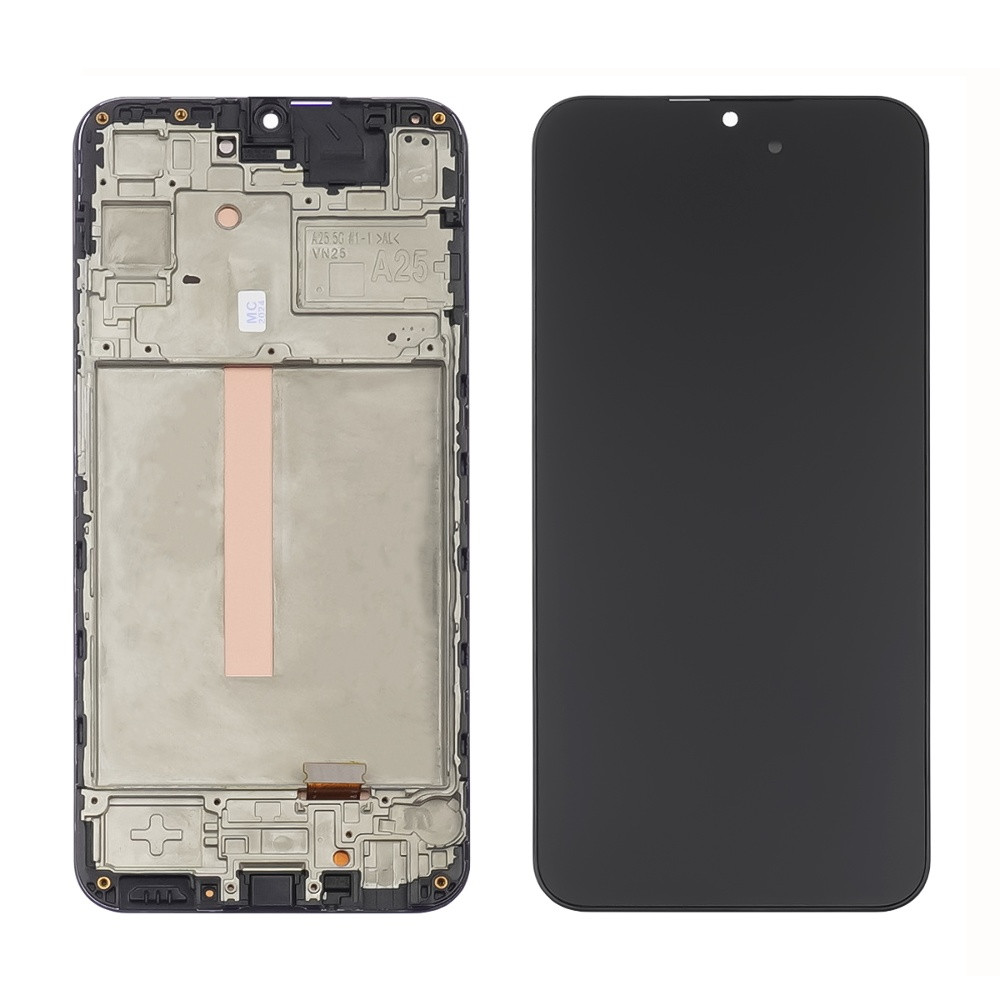 Дисплей для Samsung A256 Galaxy A25 (2023) з чорним тачскрином і корпусною рамкою OLED, фото 1