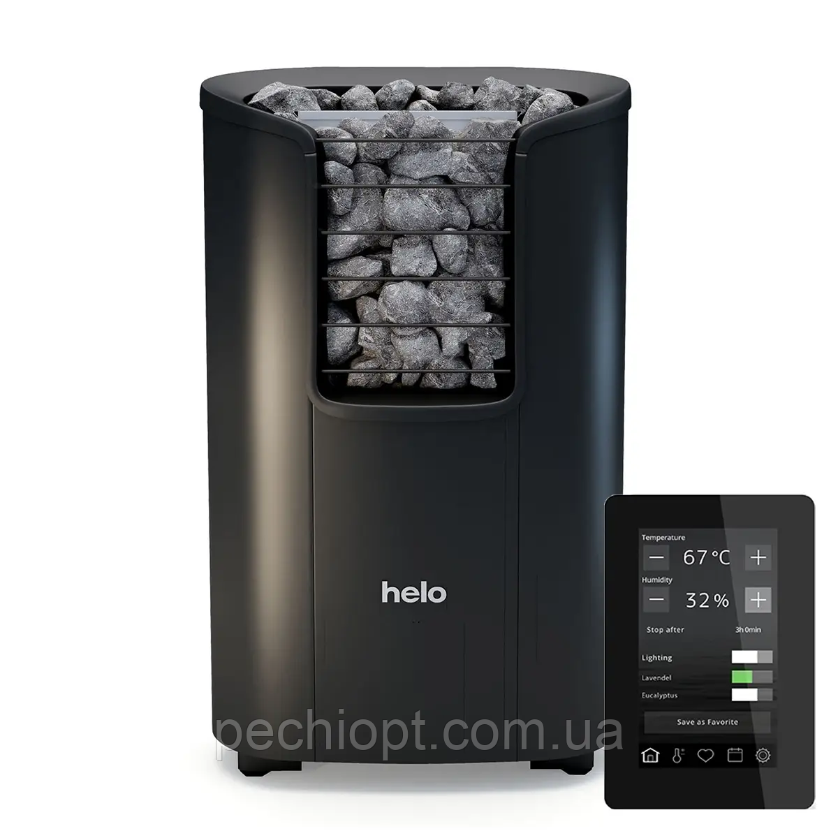 Електрокам'янка для сауни та лазні Helo ROXX 9 DE black 9 кВт black + пульт Elite