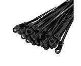 Стяжка для кабелю 3,6х150 мм з монтажним кільцем, чорна, фото 2