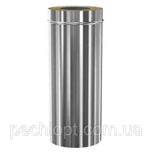 Утеплена сендвіч Труба 1000 мм Ø115/200 мм із неіржавкої сталі