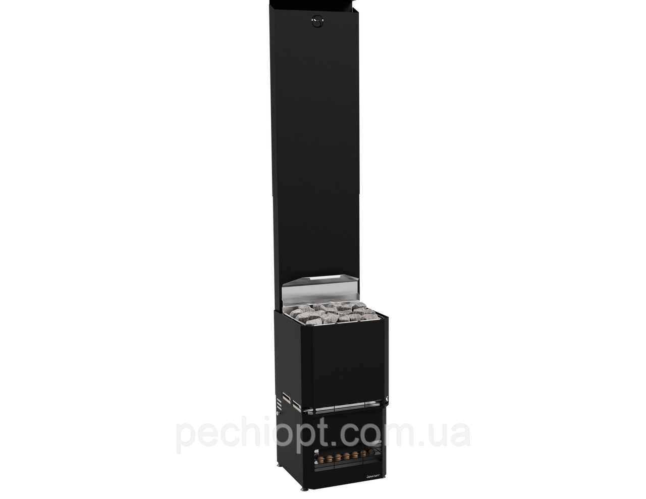 Електрокаменка 12 kW з кліматом контролем для лазні та сауни SAUNUM Experience PRO чорний