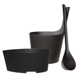 Комплект запарник + шайка + чорниця Rento біокомпозит, чорний