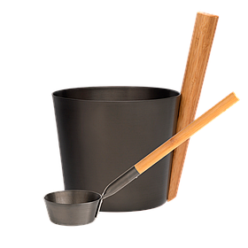 Комплект шайка + черпак Rento, коричневий