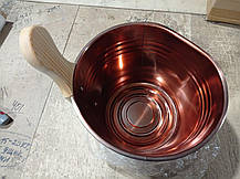 Набір GREUS сталь (шайка + черпак) бронза для лазні та сауни (Уцінений), фото 5