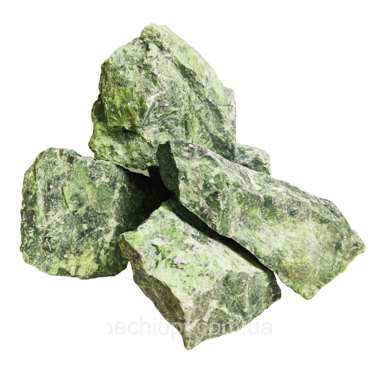 Камінь жадеїт колотий 10-15 см 10 кг для лазні та сауни