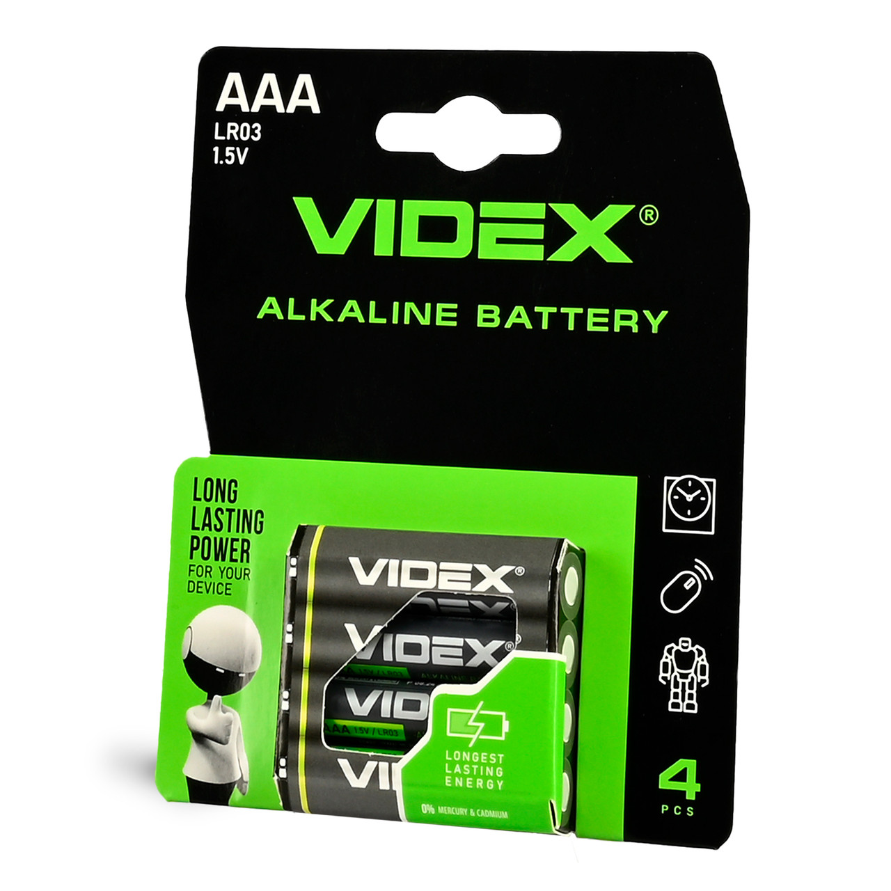 Батарейка лужна Videx LR03/AAA Blister Card 21165