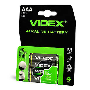 Батарейка лужна Videx LR03/AAA Blister Card 21165