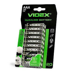 Батарейка лужна Videx LR03/AAA 20шт BLISTER