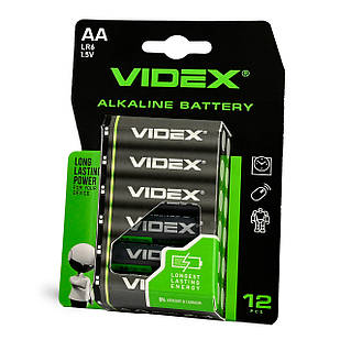 Батарейка лужна Videx LR6/AA 12шт BLISTER