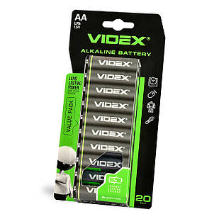Батарейка лужна Videx LR6/AA 20шт BLISTER