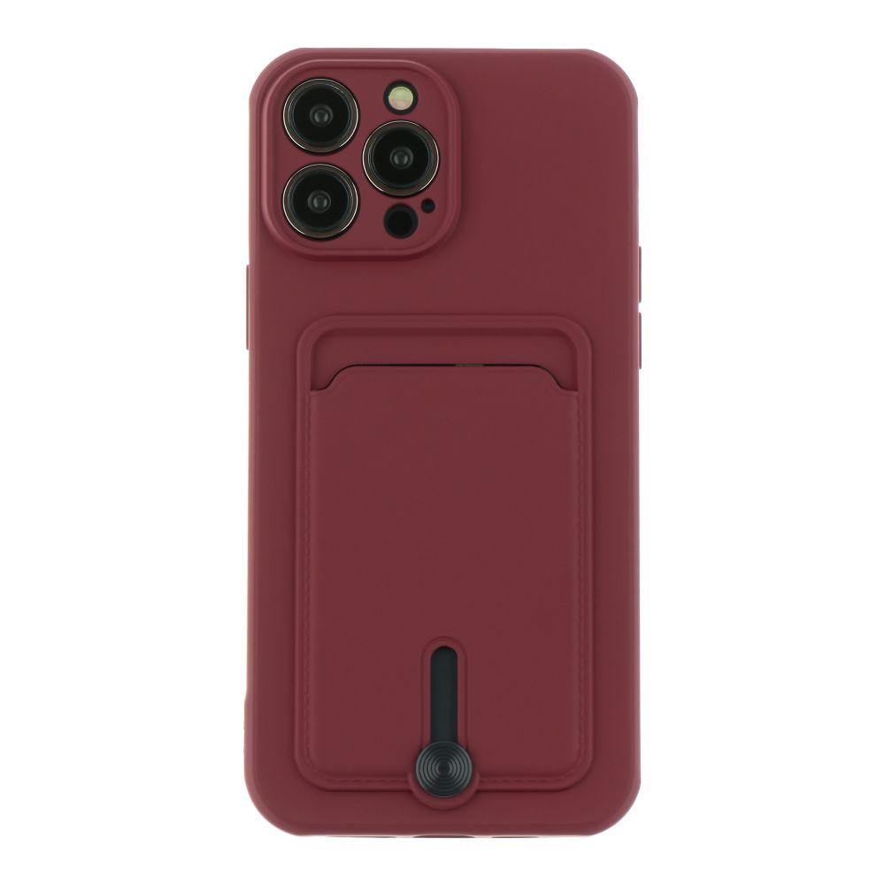 Чохол TPU Colorfull Pocket Card для iPhone 13 Pro Max Колір Maroon, фото 1