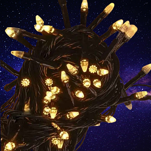 Гірлянда нитка "Конус"світодіодна 500 LED чорний провід колір Теплий білий