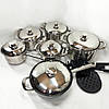 Набір каструль для приготування з кришками, Хороші каструлі, Каструлі з нержавіючої сталі FY-70, фото 8