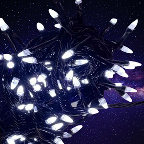 Гірлянда нитка "Конус"світодіодна 500 LED чорний провід колір Холодний білий