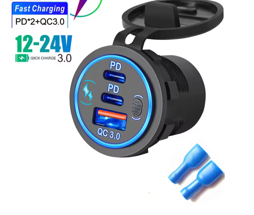 Автомобільна швидка зарядка PD3.0 QC3.0