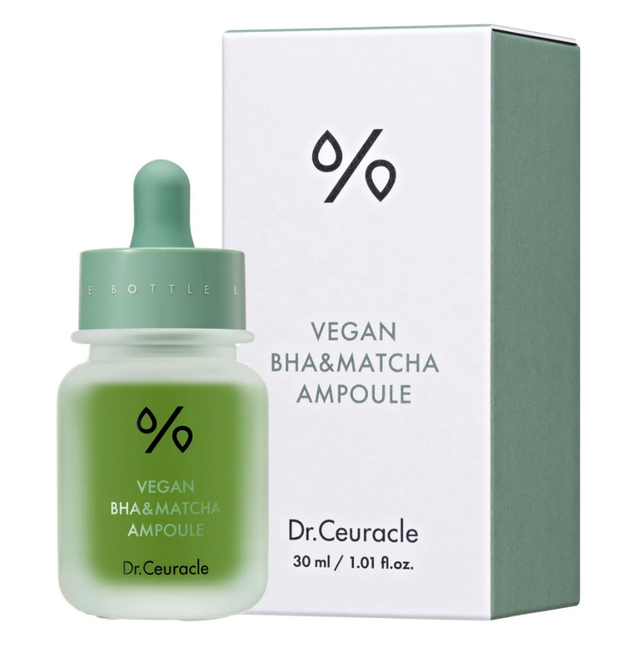 Антибактеріальна ампула з BHA для проблемної шкіри Dr.Ceuracle Себорегулювальна ампула з BHA і матчею Dr.Ceuracle Vegan BHA&Matcha Ampoule