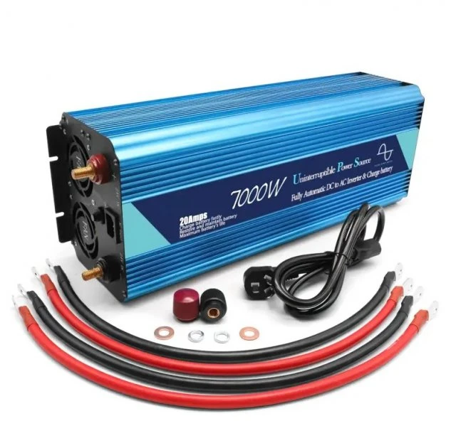 Автомобільний інвертор 7000 W Wimpex WX-7100 перетворювач напруги 12V-220V чистий синусоїда без підзаряджання SV227, фото 1