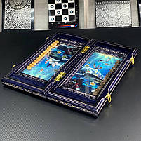 Нарди дерев'яні ручної роботи з рибками на магнітах 50х25см, фото 9