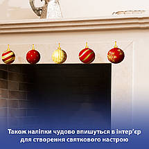 Наліпки новорічні декоративні для прикрашення ялинки або інтер'єру, 45 шт на листі 50 х 70 см, фото 5