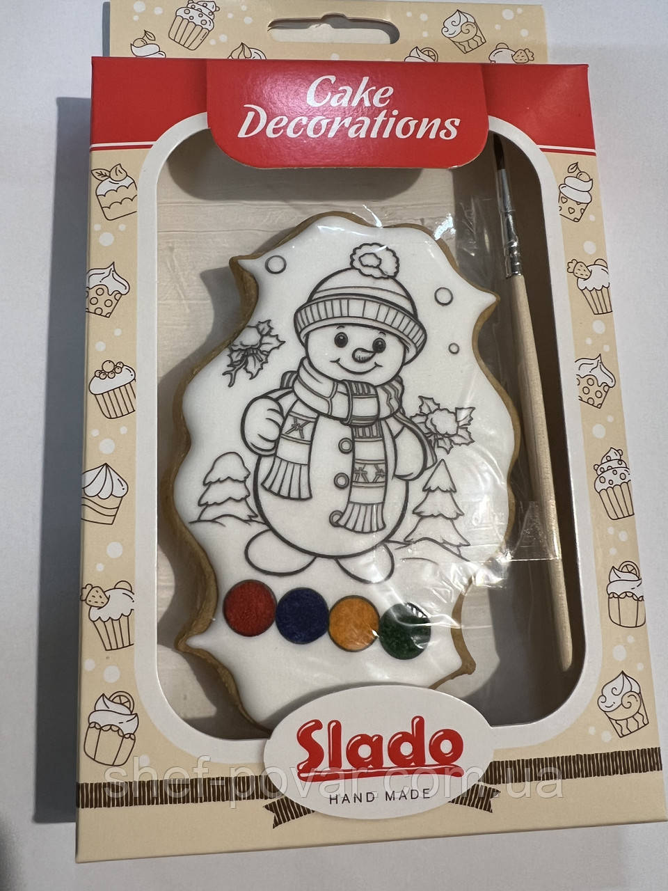 Імбирний пряник оздоблений + пензлик ТМ “Slado”
