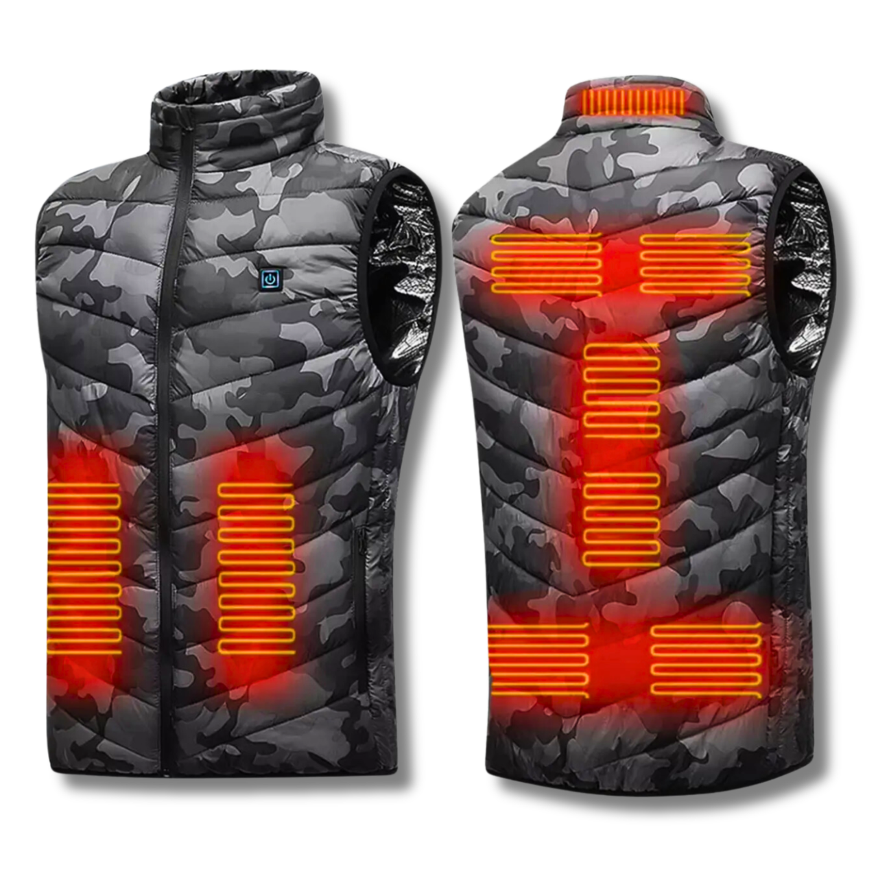 Жилет камуфляж 9 зон обігріву розмір від М до 6 ХL, регулювання температури 25-45 °C, фото 1