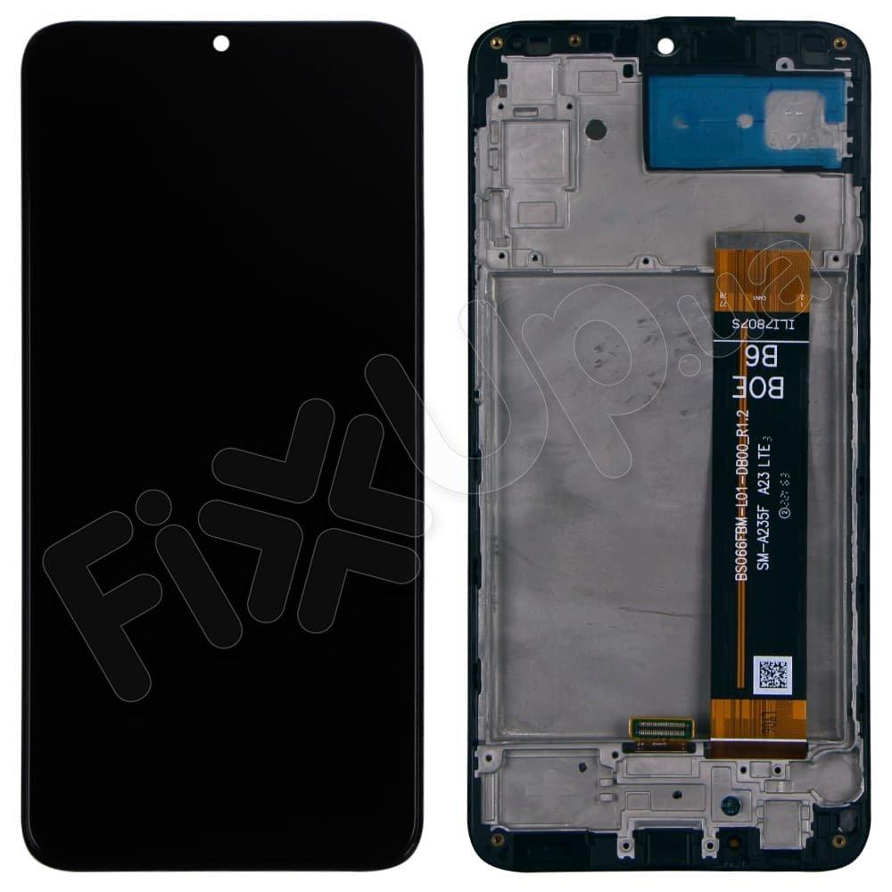 Дисплей для Samsung A235F Galaxy A23 2022, з тачскрином і рамкою в зборі, колір чорний, IPS