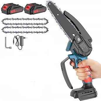 Акумуляторна 6-дюймова міні-пила сучкоріз Bedee 21V 2Ah — садовий інструмент для обрізки гілок