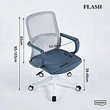 Крісло поворотне FLASH сіре/оранжеве/білий каркас, фото 5