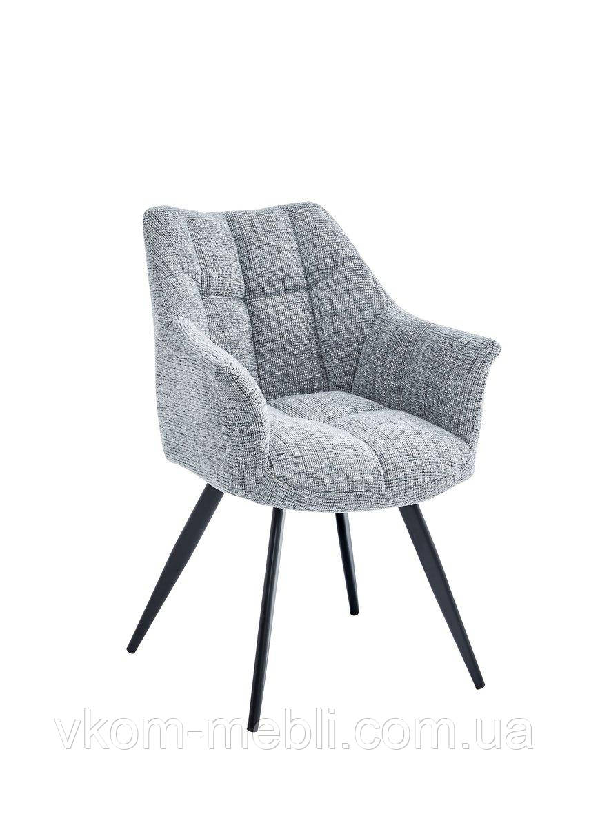 Cтілець STEFAN чорний каркас/світло-сірий тк., фото 1