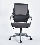 Крісло поворотне ARON сіре/сірий каркас, фото 3