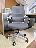 Крісло поворотне ARON сіре/сірий каркас, фото 10