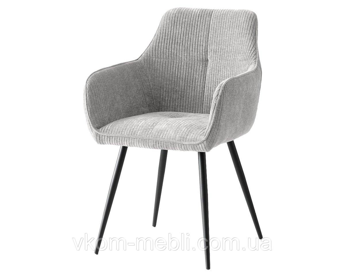 Cтілець OLIVER чорний каркас/сірий тк., фото 1