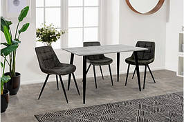 Стіл обідній нерозкладний на металевих ніжках Гейт Мікс меблі, колір чорний + індастріал