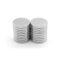 Неодимові магніти 15×2 мм N35 круглі, набір 10 шт, сила до 2 кг