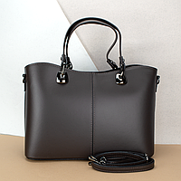 Сумка жіноча шкіряна з 2 ручками Virginia Conti 01651 офісна шоколадна