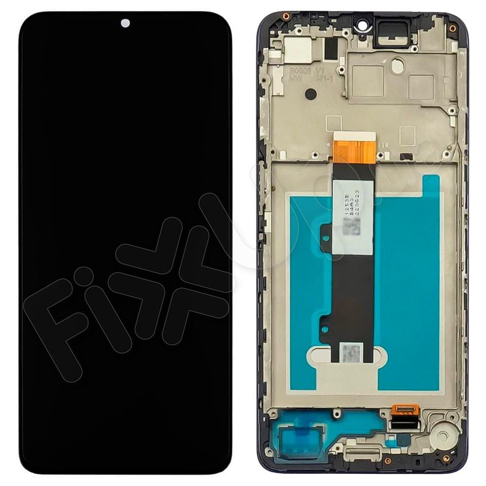 Дисплей для Motorola Moto E22 XT2239, з тачскрином і рамкою в зборі, колір чорний