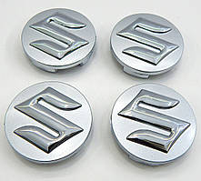 Ковпаки коліс Suzuki (Сірі + Хром) 54 мм (4шт) Оригінал  43252-63J10-CZ2