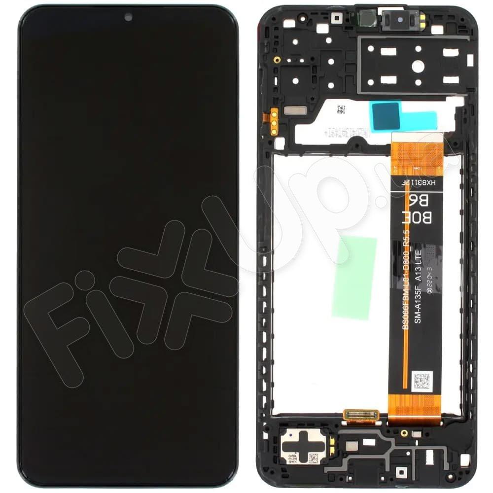 Дисплей для Samsung A137F Galaxy A13 2022 (GH82-29228A), з тачскрином і рамкою в зборі, колір чорний,