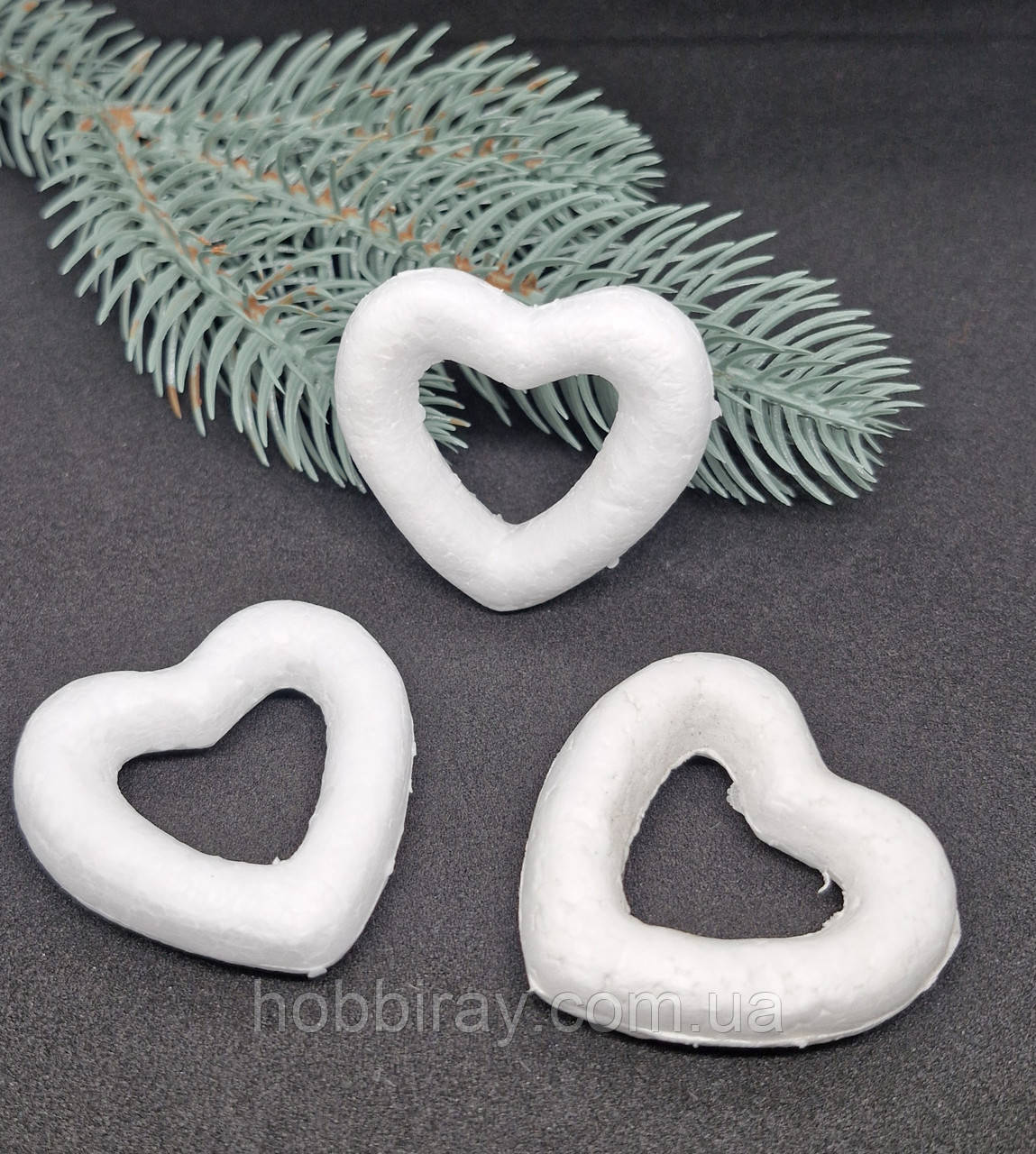Пінопластова фігура "сердце". 4,5*4,5 см. 1 шт., фото 1