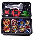 Ігровий набір Beyblade Бейблейд у валізі, 6 дзиґ (блейди) і 2 пускових пристрої, beyblade кейс, фото 2